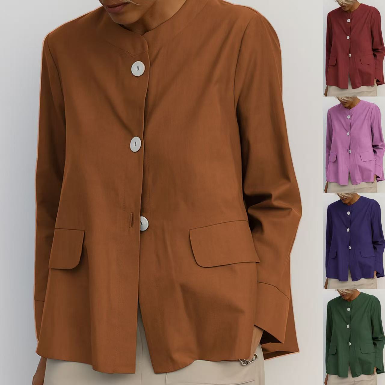 Jacket Coat Women's Solid Color Shirt Coat