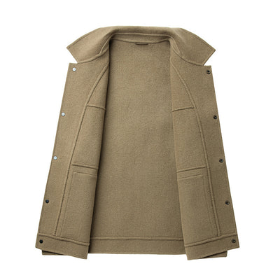 Woolen Coat Male Plus Size Turn-down Collar Coat