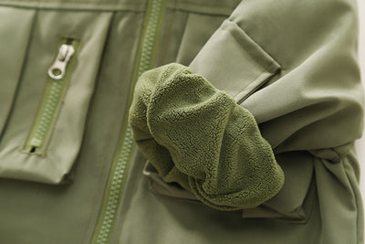 Children's Tooling Fleece-lined Stitching Jacket