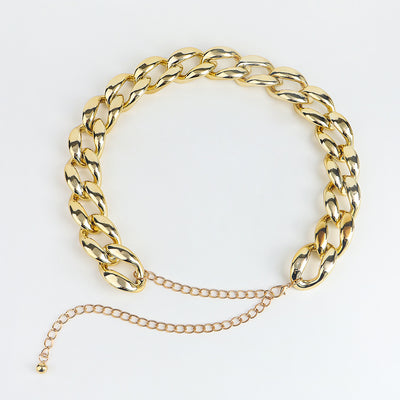 Ladies Decoration Coat Hollow Out Versatile Personality Punk Waist Chain